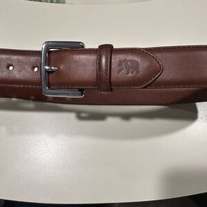 Brown Leather Men's Belt - Genuine Leather Size 32